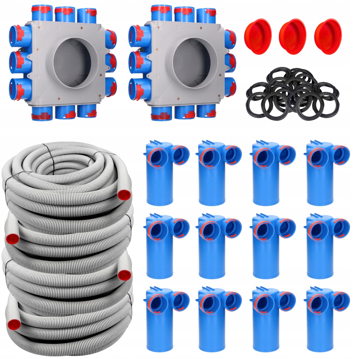 Sada Pro Rekuperaci fi75 kanálů, rozvodných skříní, expanzních,