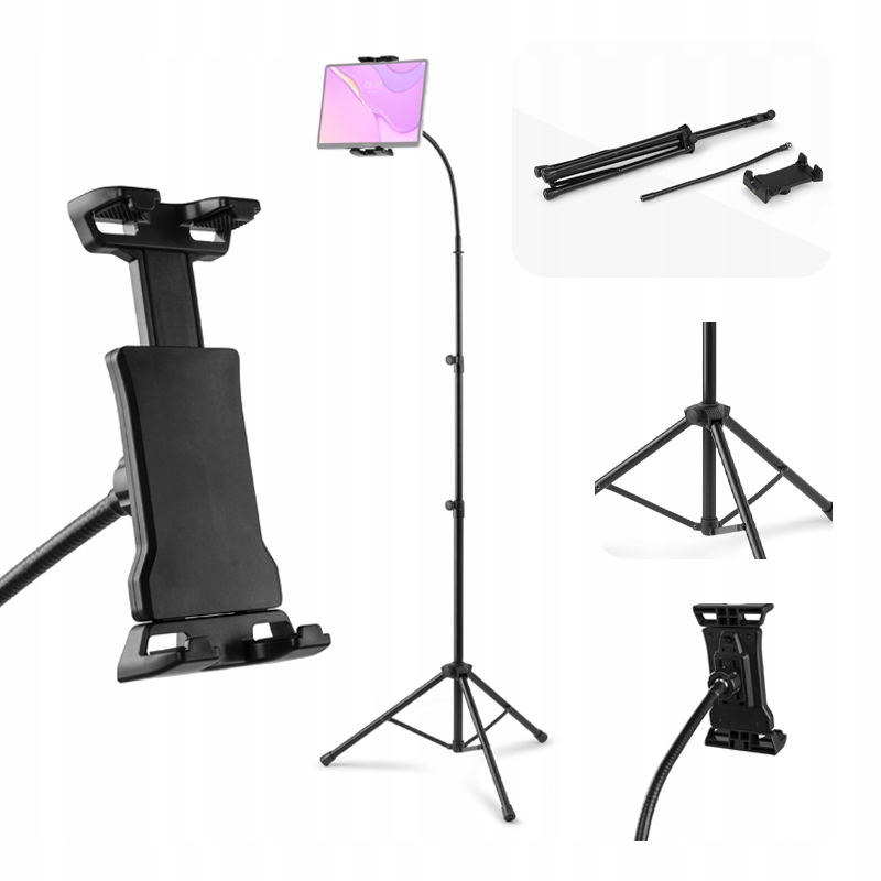 Statyw podłogowy z uchwytem na tablet iPod telefon regulowany 67-152cm