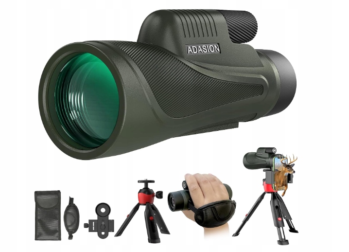 Adasion monokularny teleskop 12x56 Hd wodoodporna i przenośna lornetka