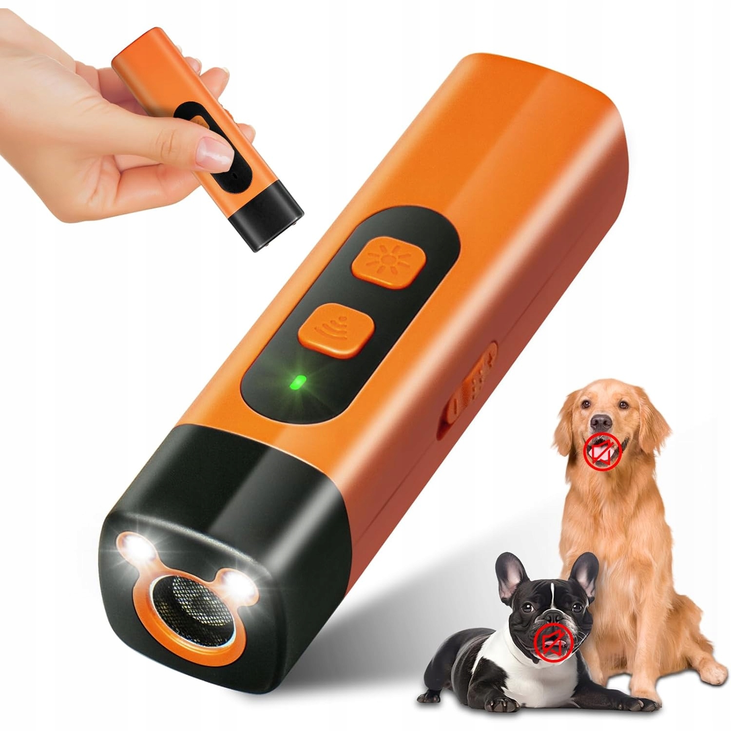 Levně Ultrazvukový elektrický odpuzovač psů Treser s Usb svítilnou