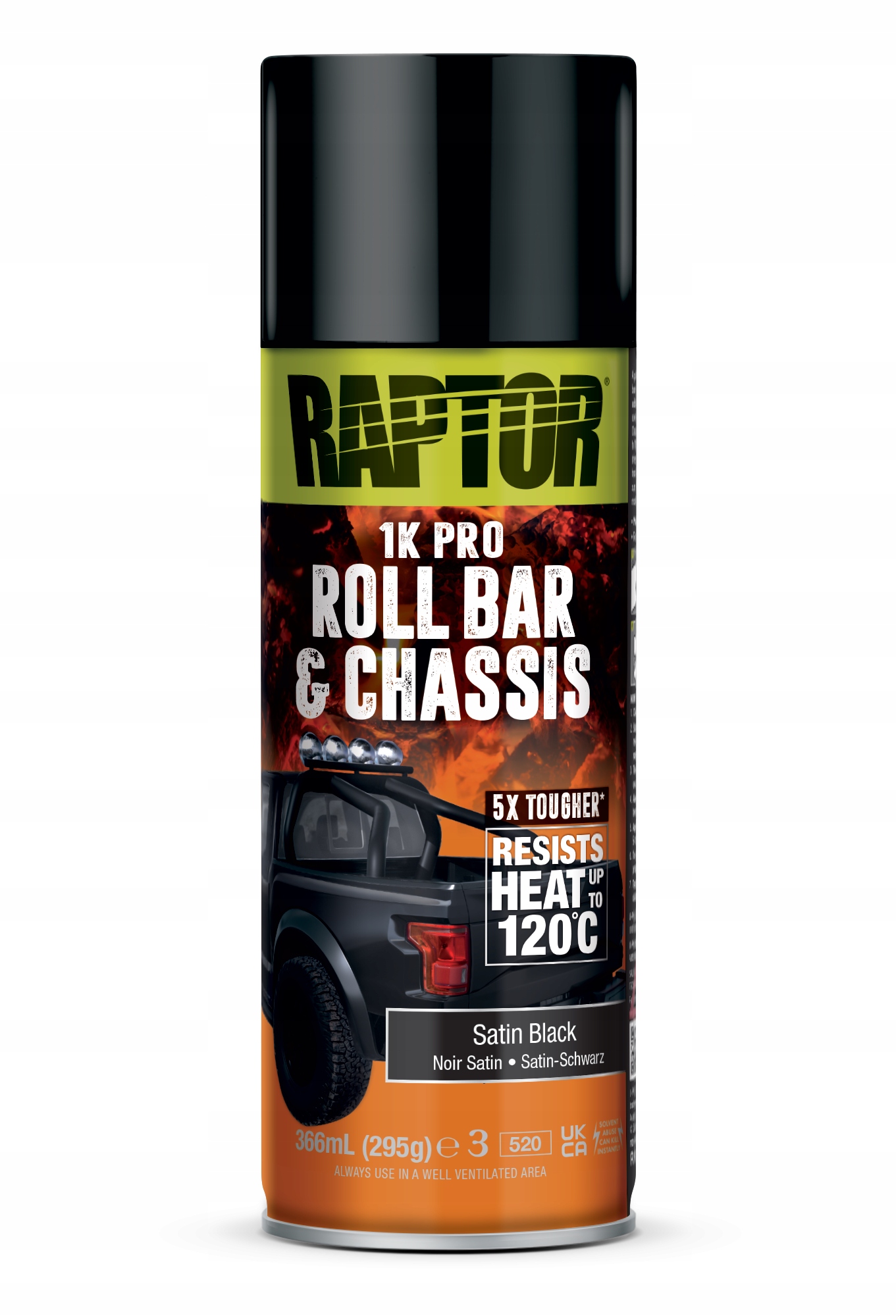 Raptor Lakier Spray do elementów zawieszenia Czarny Półmat 120°C