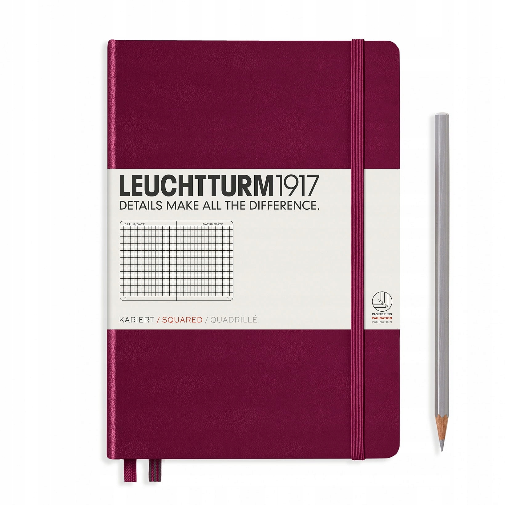 Notatnik Leuchtturm1917 Medium A5, Kratka, Bordowy