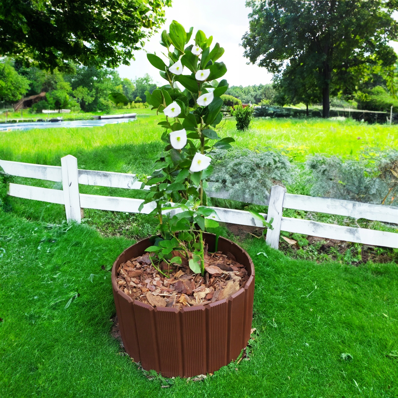 EKOBORD PALISADA BRĄZ - OGRODOWA, OBRZEŻE, PŁOTEK Długość 100 cm