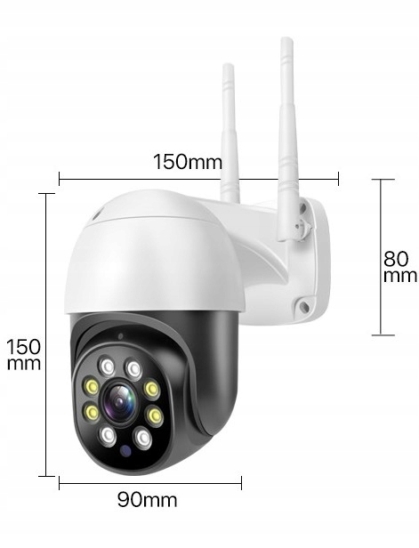 KAMERA BEZPRZEWODOWA ZEWNĘTRZNA OBROTOWA WIFI 2MPX Zasięg podczerwieni 30 m