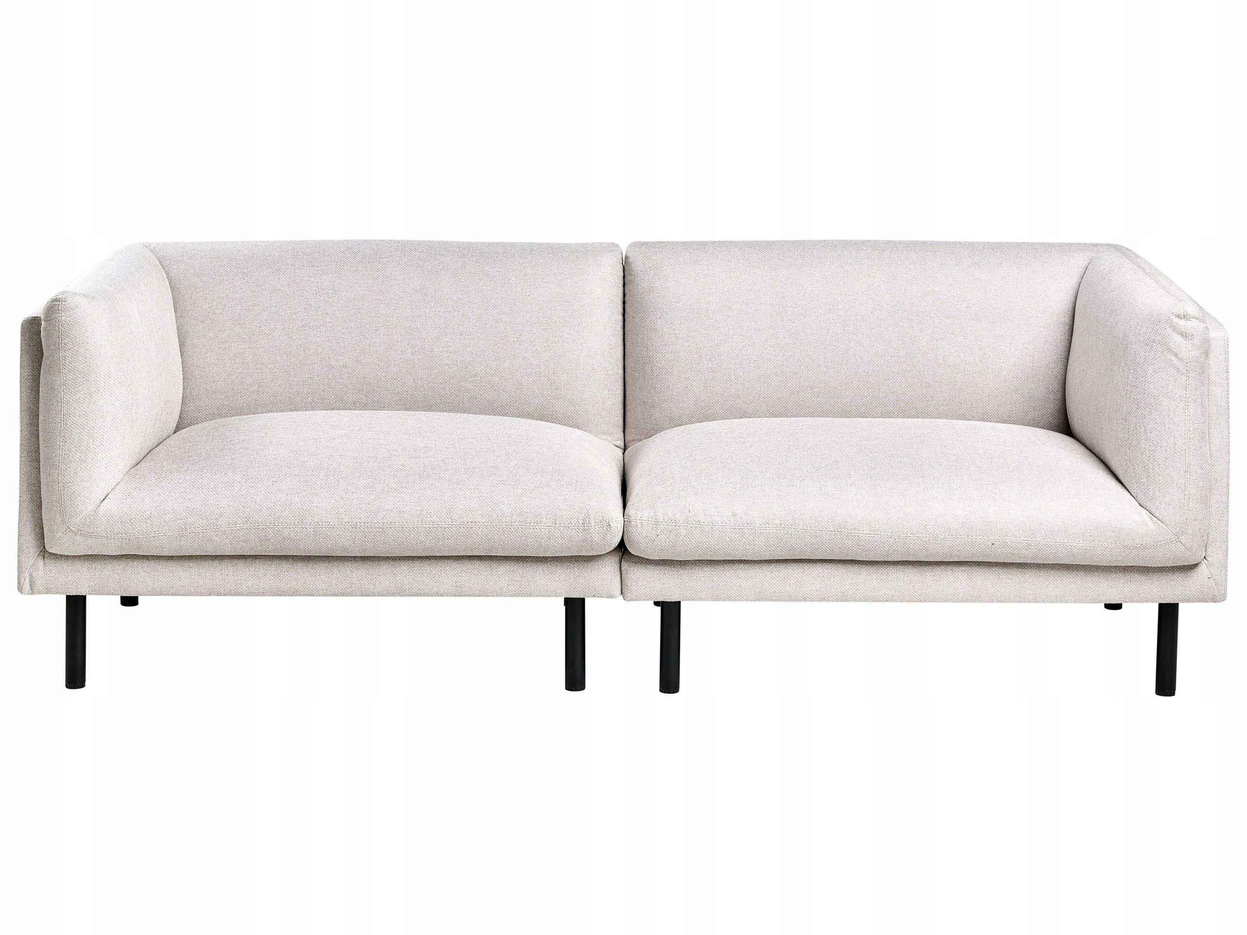 Sofa 3-osobowa poliester jasnobeżowa