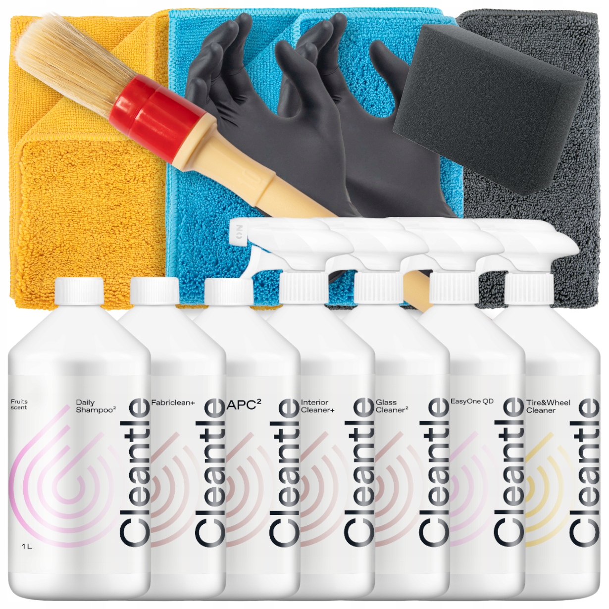 Cleantle Kosmetyki Detailingowe 7x 1L Do Mycia Samochodu Zestaw Akcesoria