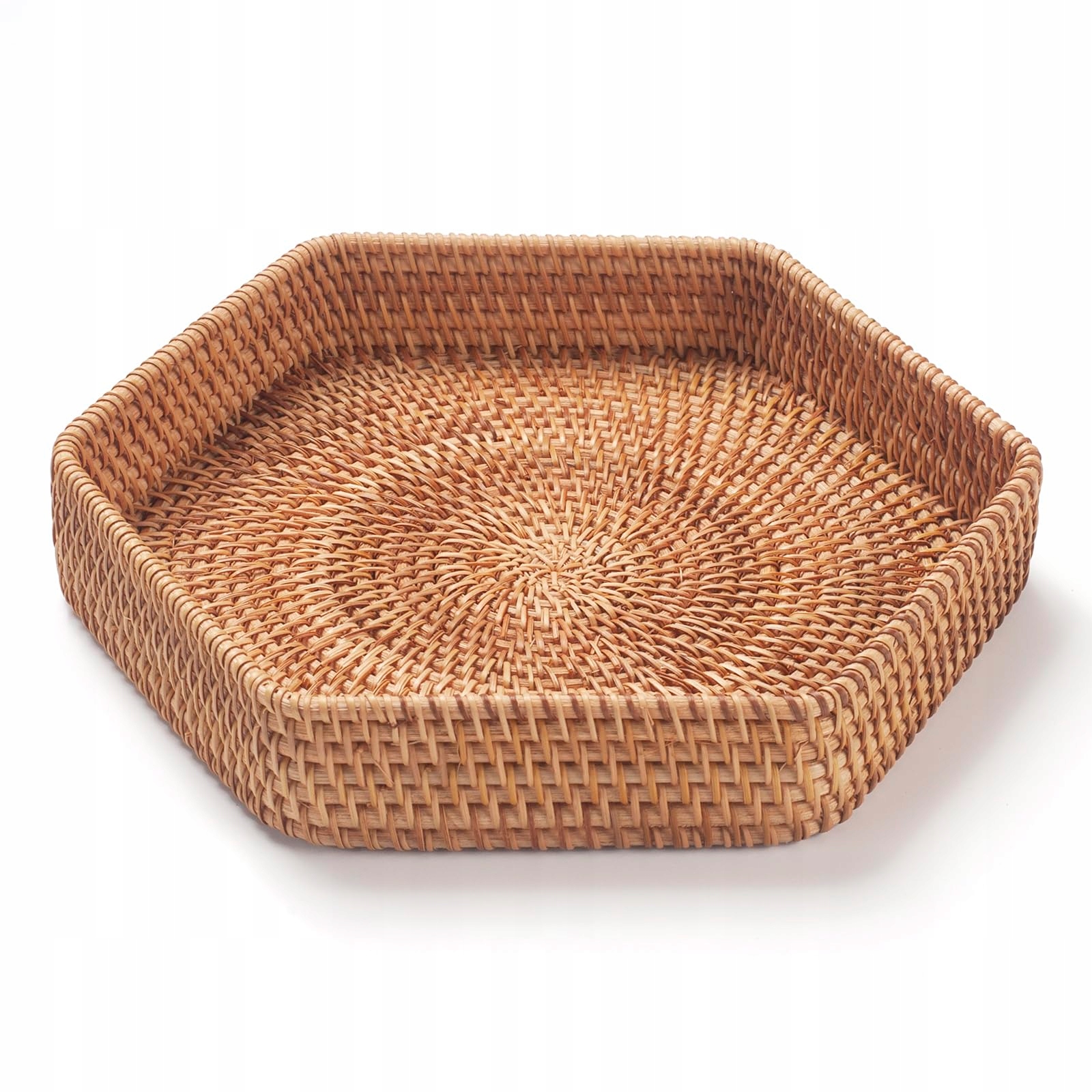 Sechseck Ratanový podnos Dekorativní koš na stůl 25 cm x 5 cm