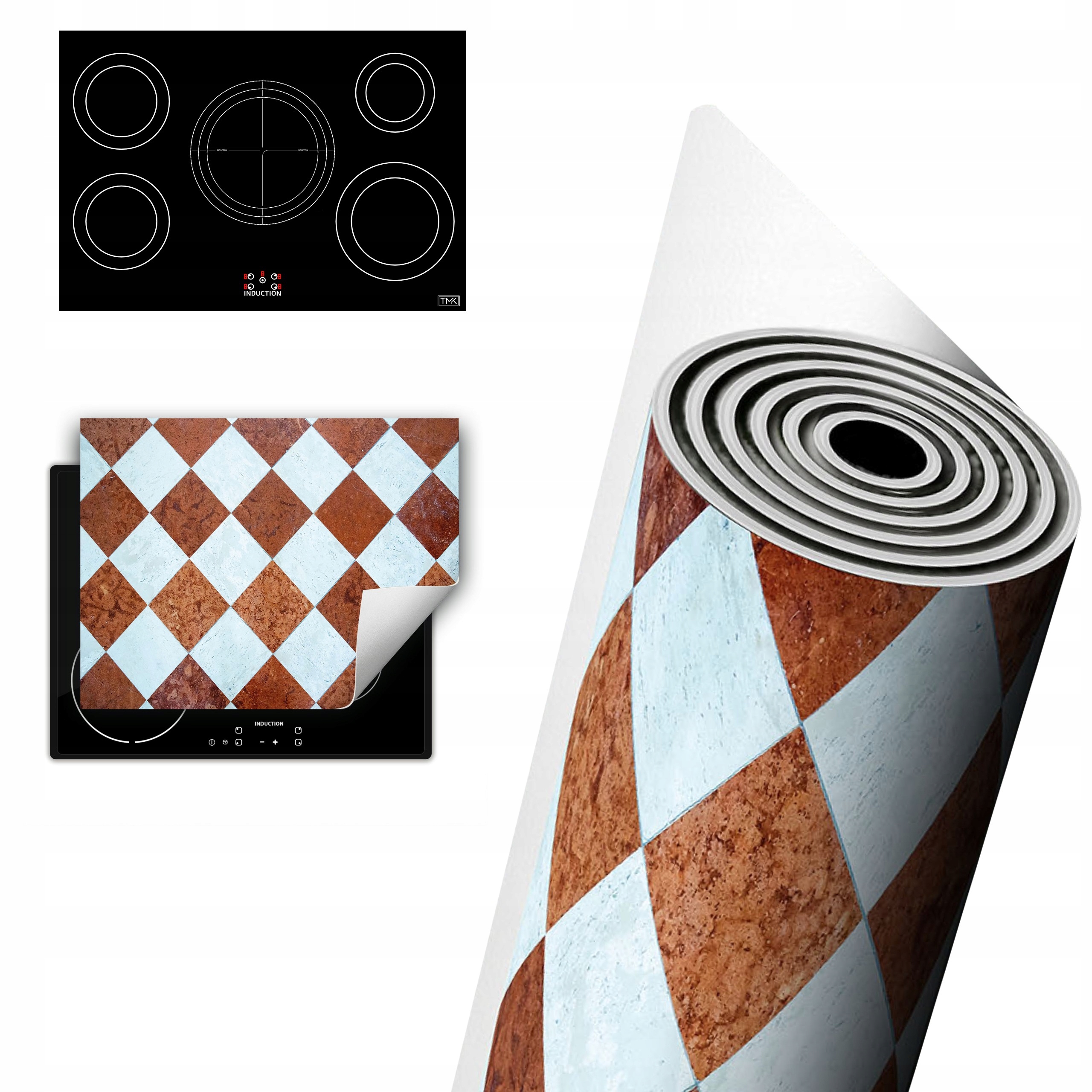 Vinylová Ochrana Na Indukci Deska 80x52 hnědá mozaika