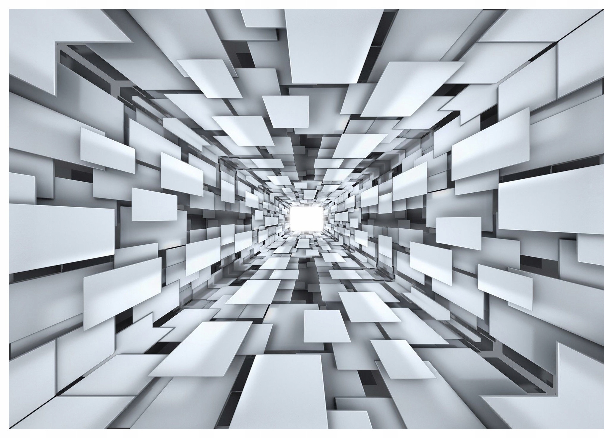 Fototapeta Geometrický tunel 3D šedé pozadí moderní 416x254 lepidlo