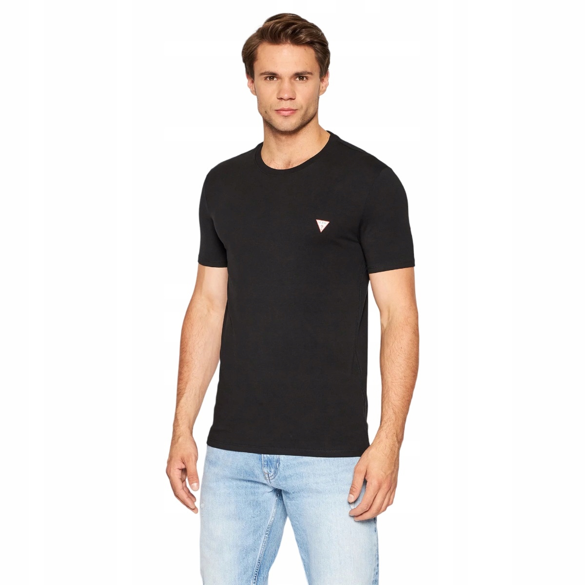 Guess Koszulka Męska T-shirt Cn Ss Core Tee Str Czarna r.L