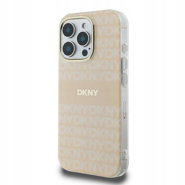 Etui Dkny Repeat Texture Pattern With Stripe na iPhone 16 Pro Max różowe