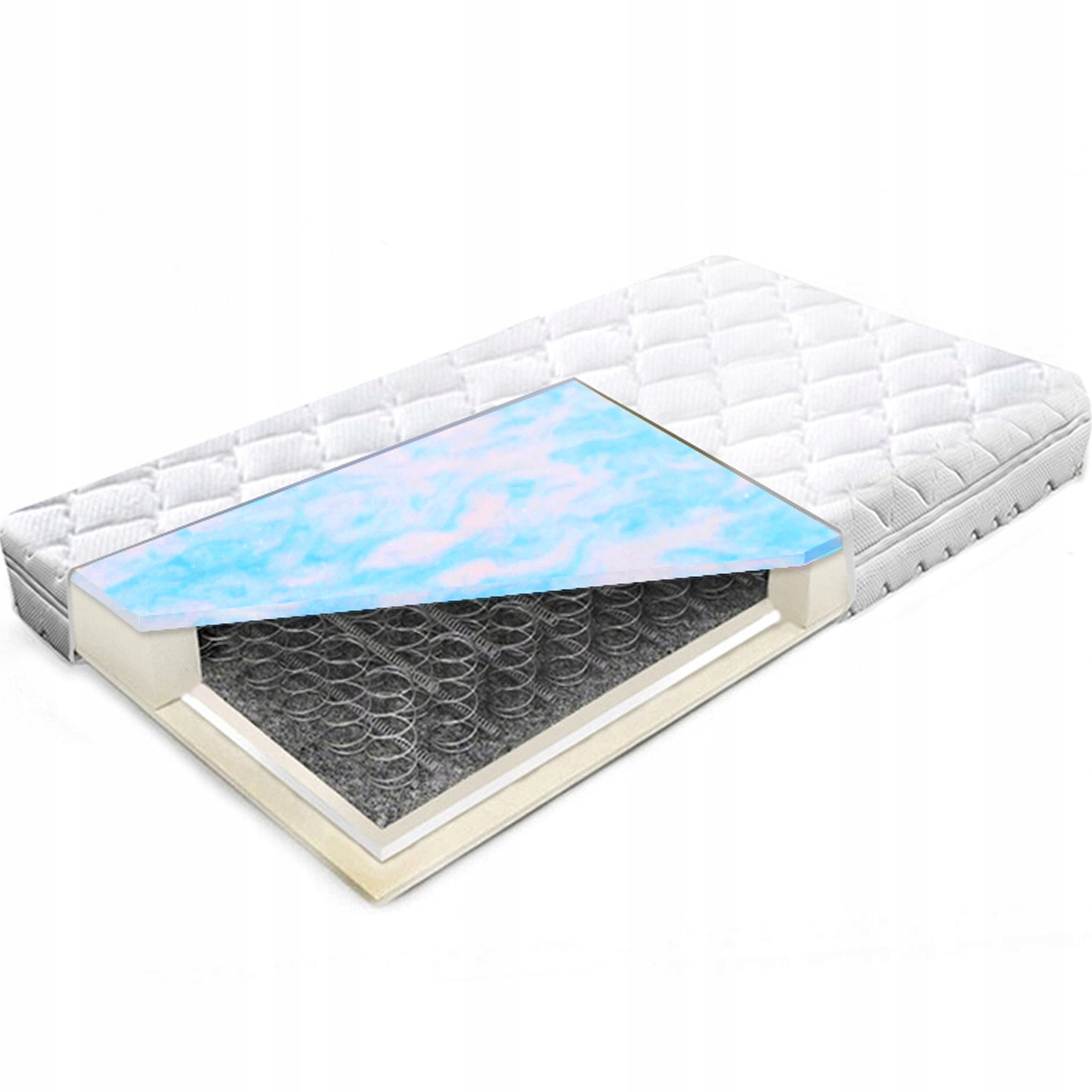 Materac sprężynowy 110x190 otulający 21 cm sprężyny bonellowe lato/zima H2