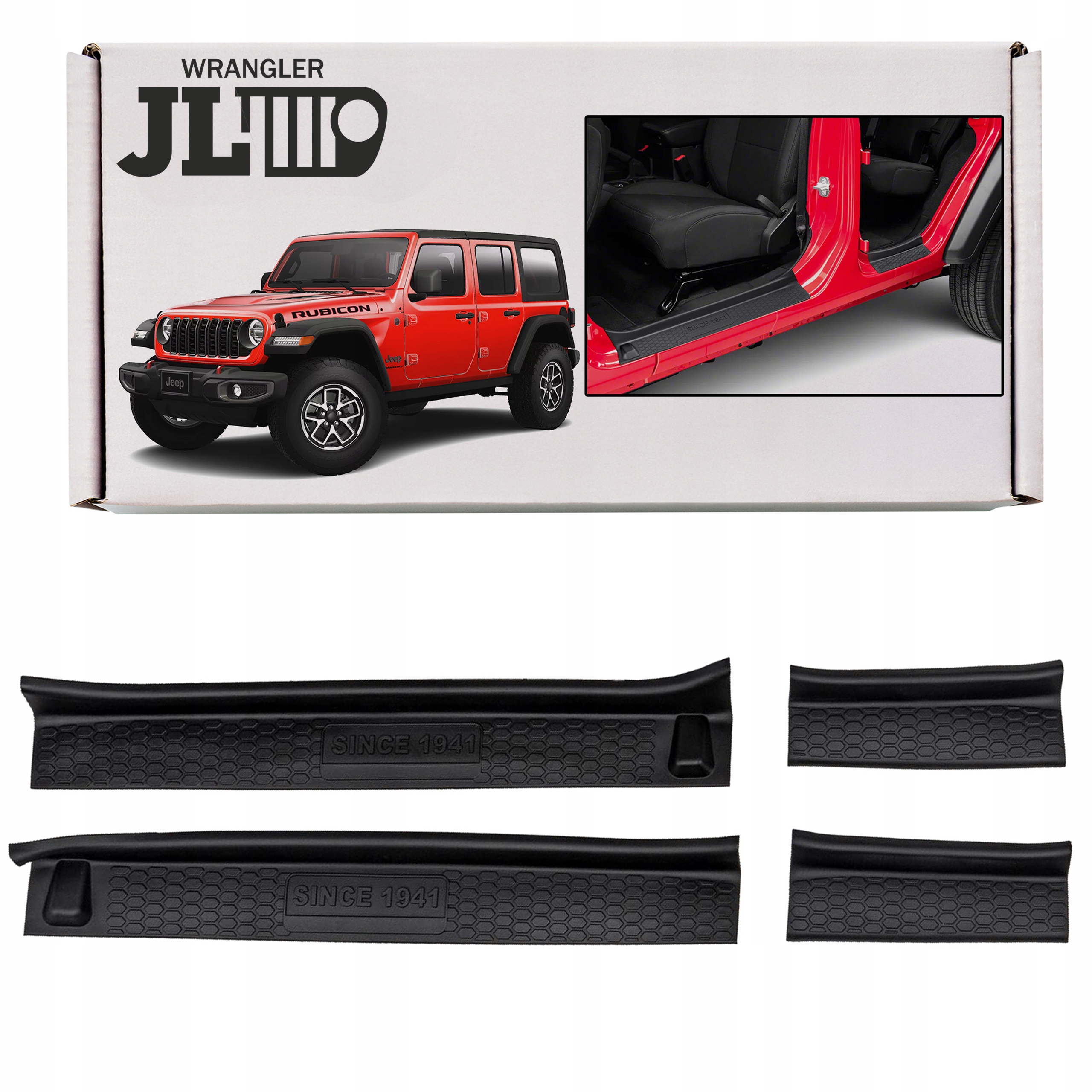 Jeep Wrangler Jl 2018+ 4-DVEROVÉ Vnútorné Lišty Prahov Since 1941