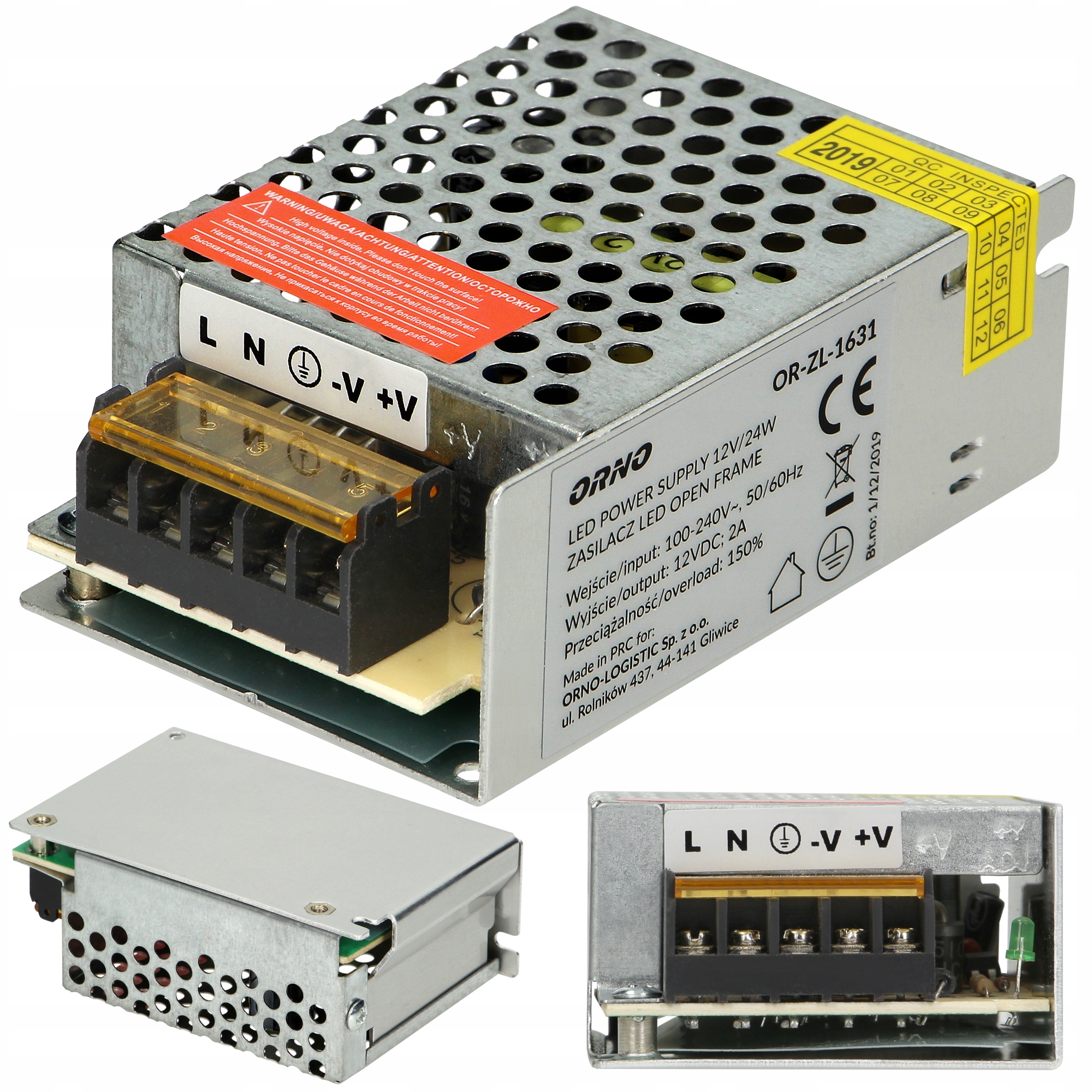 

Zasilacz Led Modułowy Do Taśm Led Cctv 12V 2A 24W