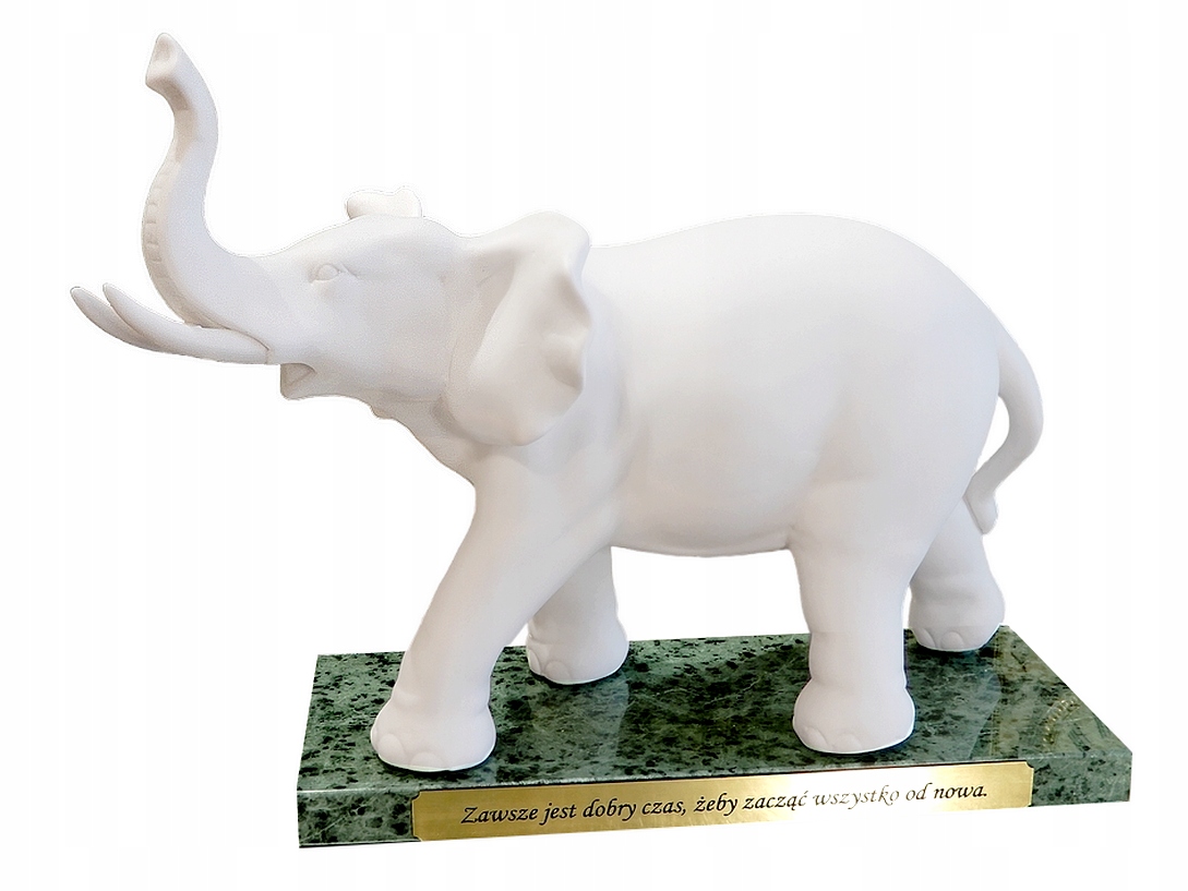 Biely Porcelánový Slon, Našťastie Múdry Darček Na Mramorovej Doske