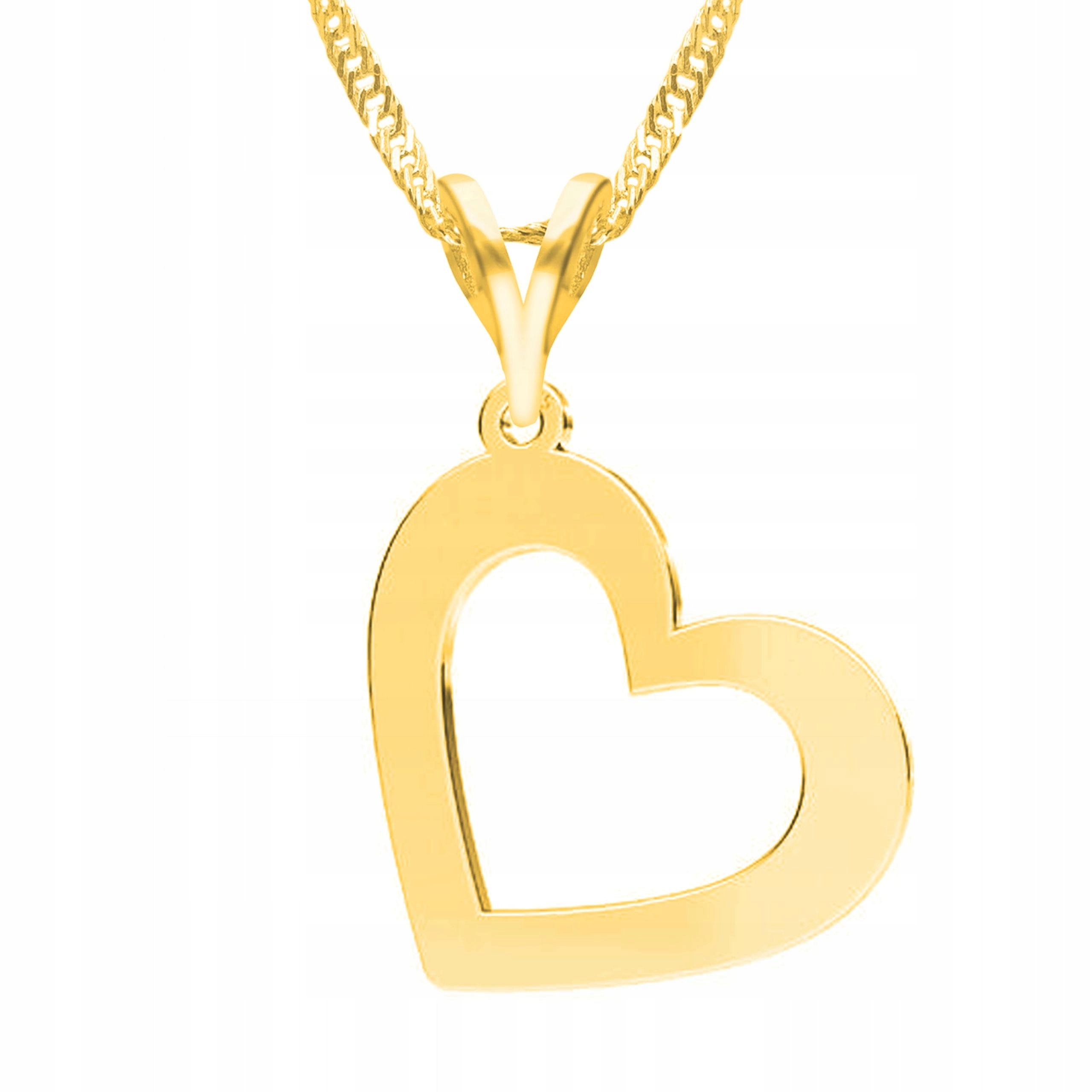 Zlatý náhrdelník s prázdným srdcem Prázdné srdce Srdce Srdíčko Stříbro 925