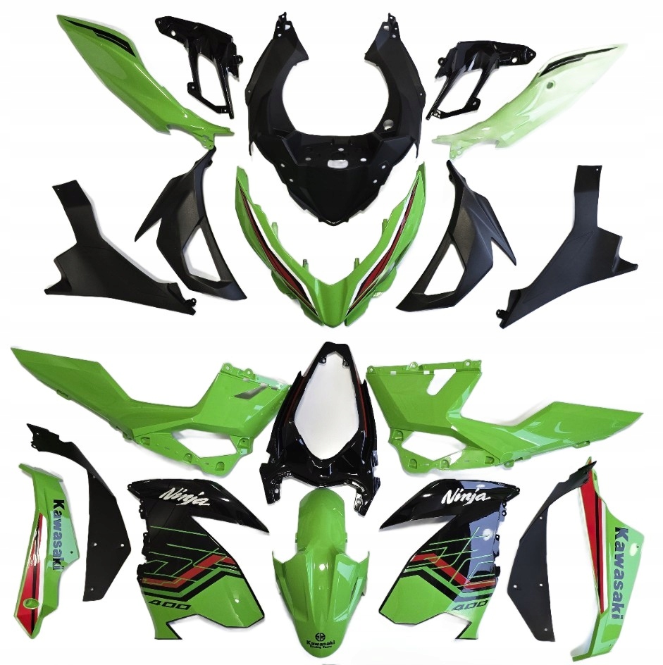 TopX Kawasaki Z400 Ninja 400 18+ Komplet Ovečka Blatník Lebka Boková Sada