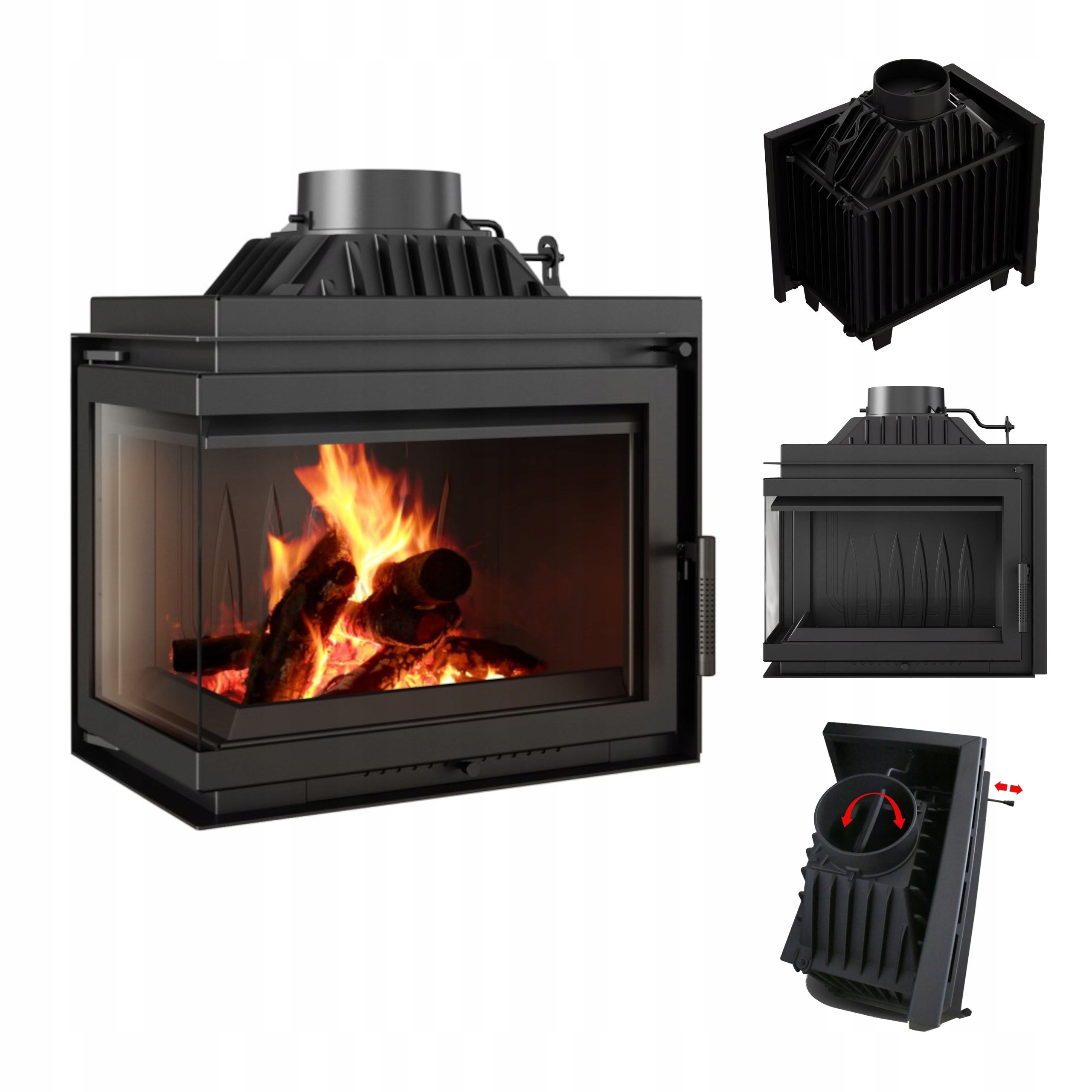 Vzduchový Krb Simple Levý Bs 8 Kw Ø 150