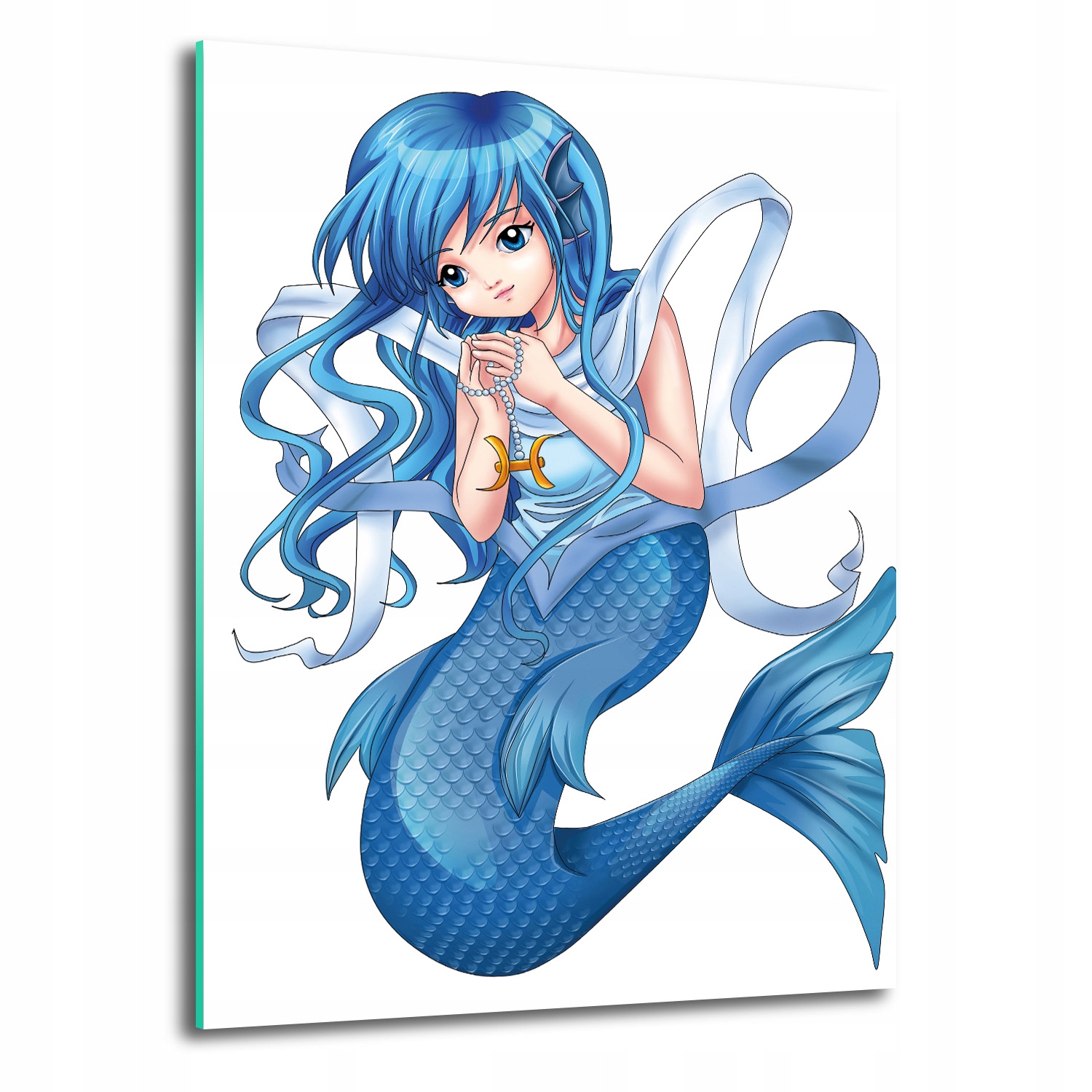 Foto na skle na stenu Manga morská panna symbol 70x100
