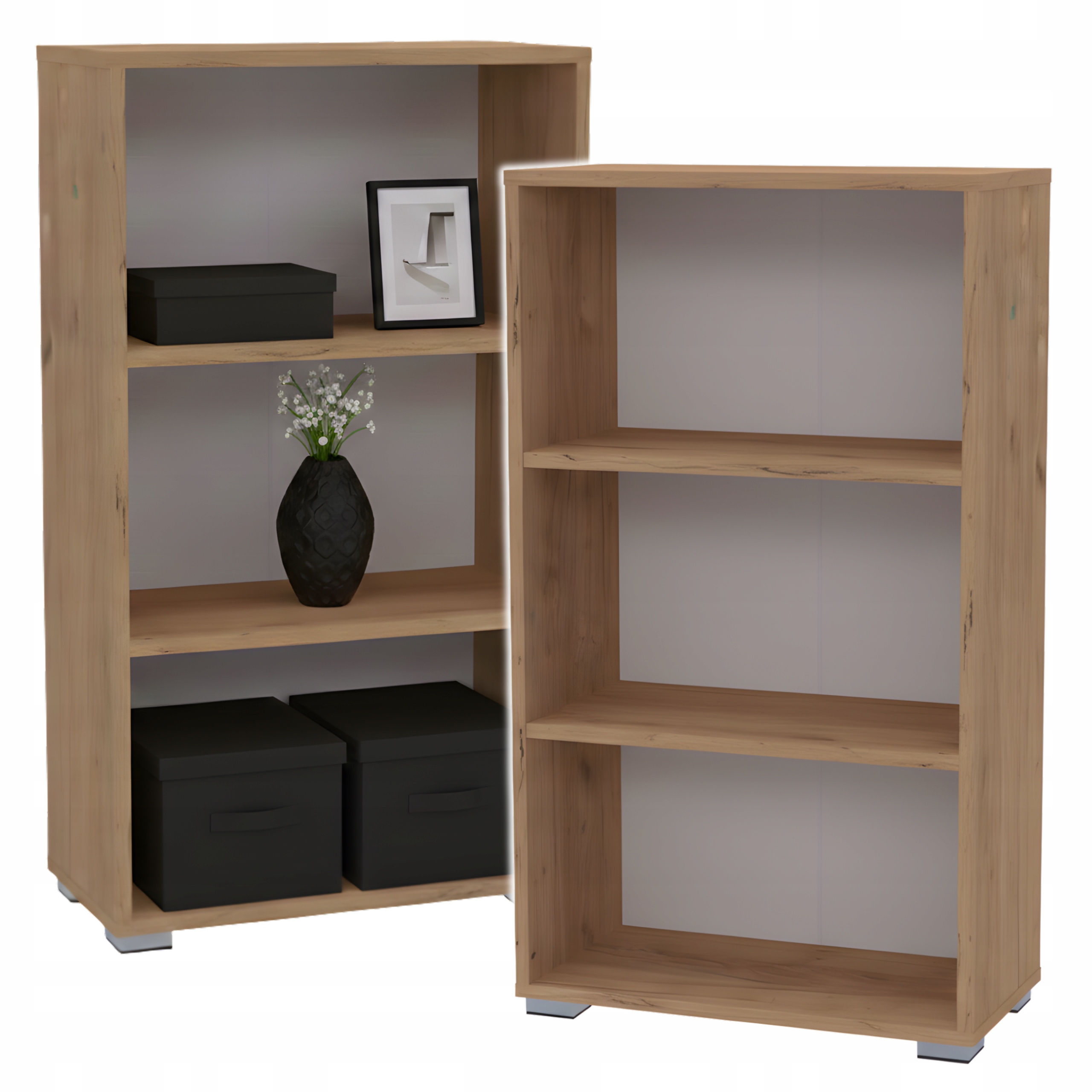 Regál na knihy hračky kancelářské dokumenty nízký dub craft 60 x 106 Luis