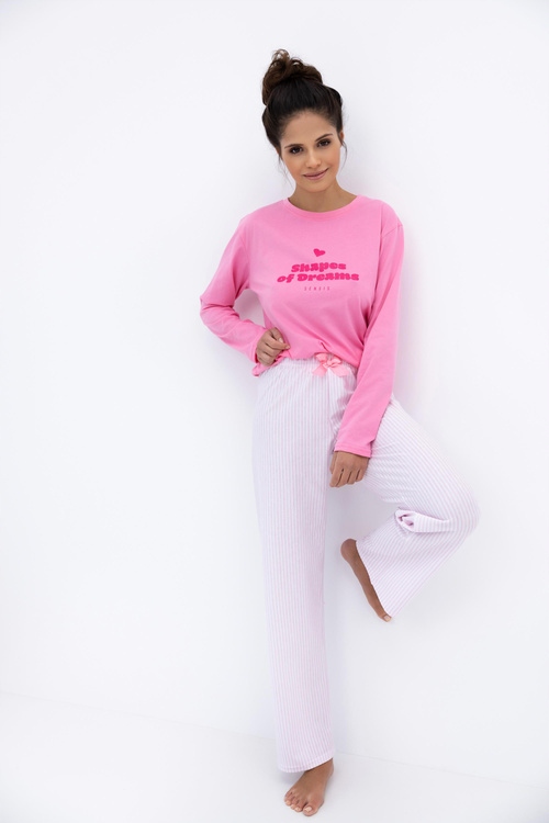 Pyžamo Malaya Sensis – bavlněné tričko a kalhoty s mašličkou