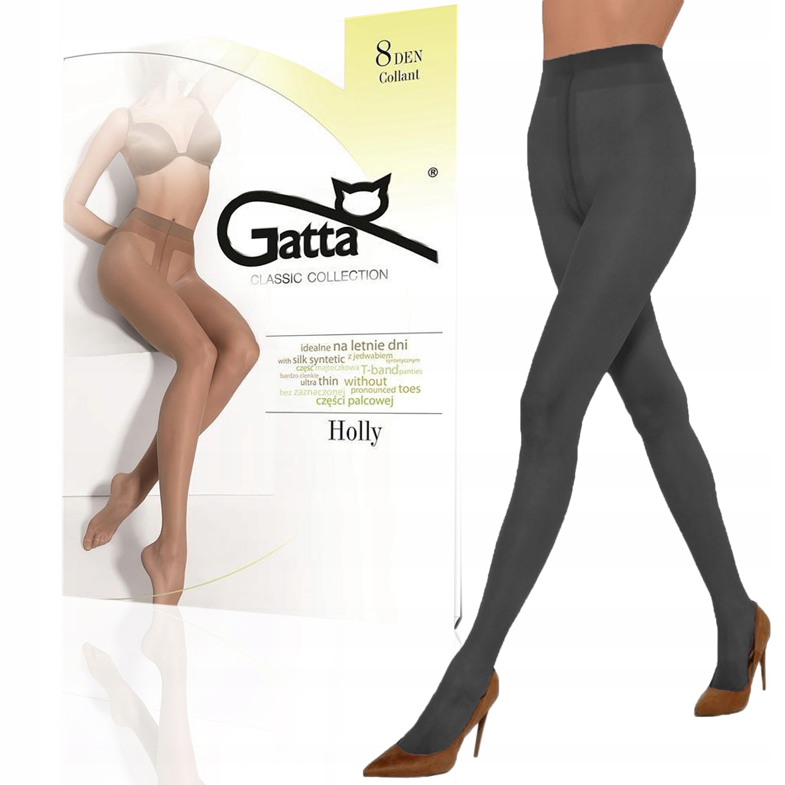 

Gatta rajstopy matowe Holly, 8 den, nero, 4-L