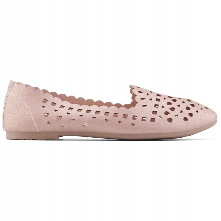 

Balerinki damskie ażurowe płaskie różowe lekkie