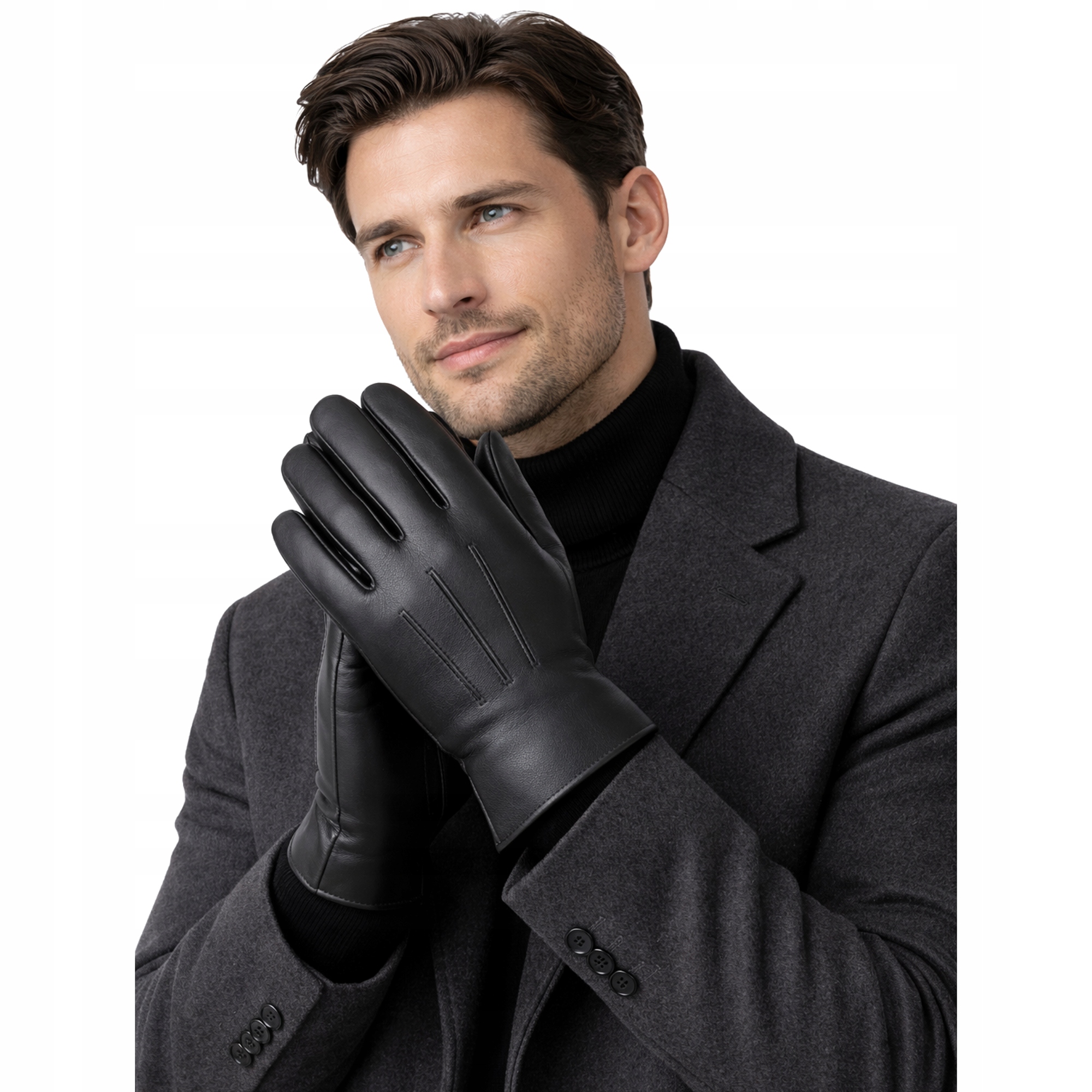 RĘKAWICZKI MĘSKIE SKÓRZANE SKÓRA CIELĘCA NA MISIU L Marka Hagne