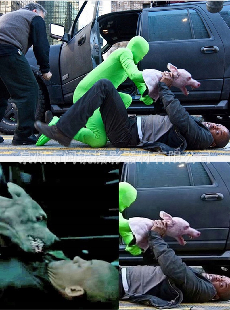 ZIELONY CAŁE KOSTIUM EFEKT NIEWIDZIALNOŚCI ZAMEK NA PLECACH ROZCIĄGLIWY XXL Producent Bedee