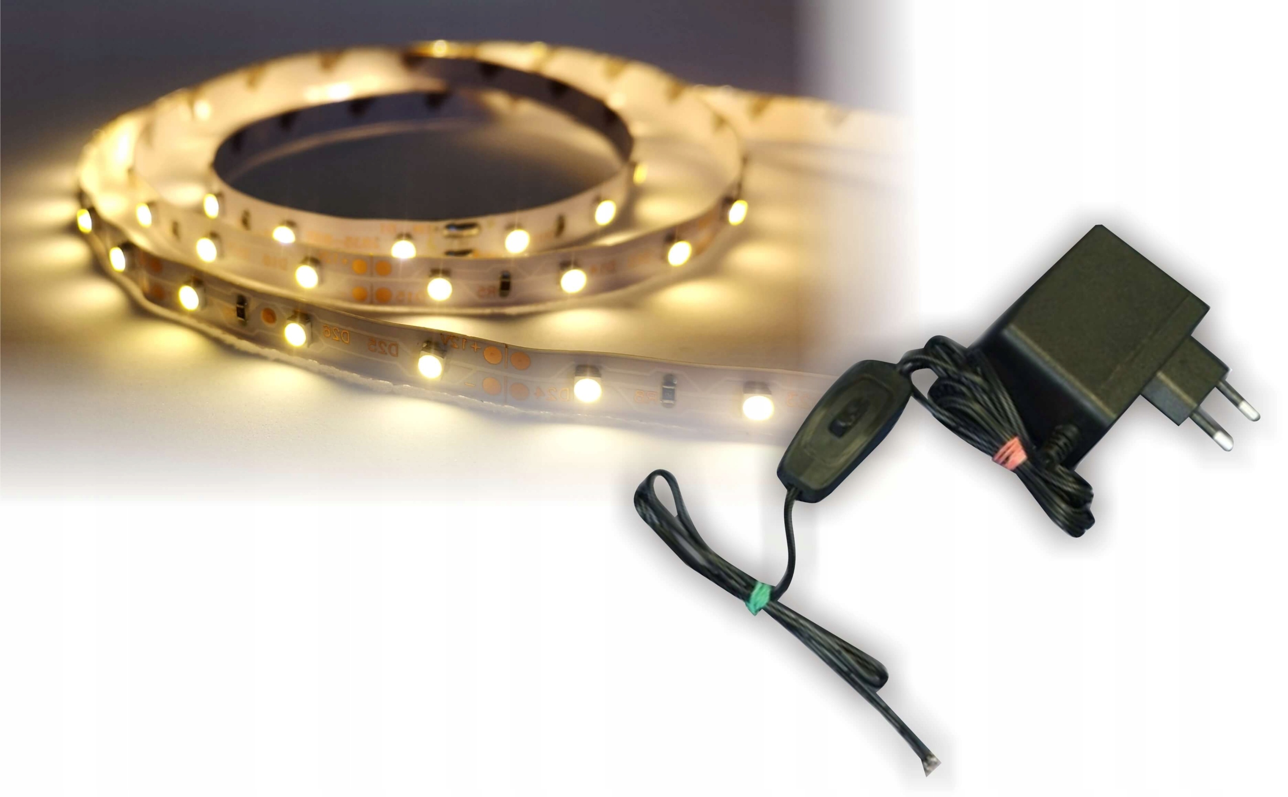 

Mcj Taśma Led 2m (2,4W/m) Zasilacz Biały Ciepły