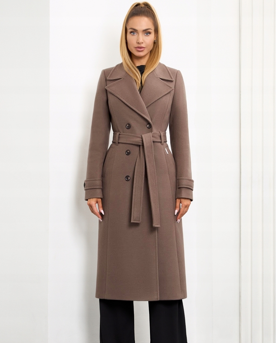 Zartex dámský kabát klasický dvouřadý London natural AW25 vel. 44