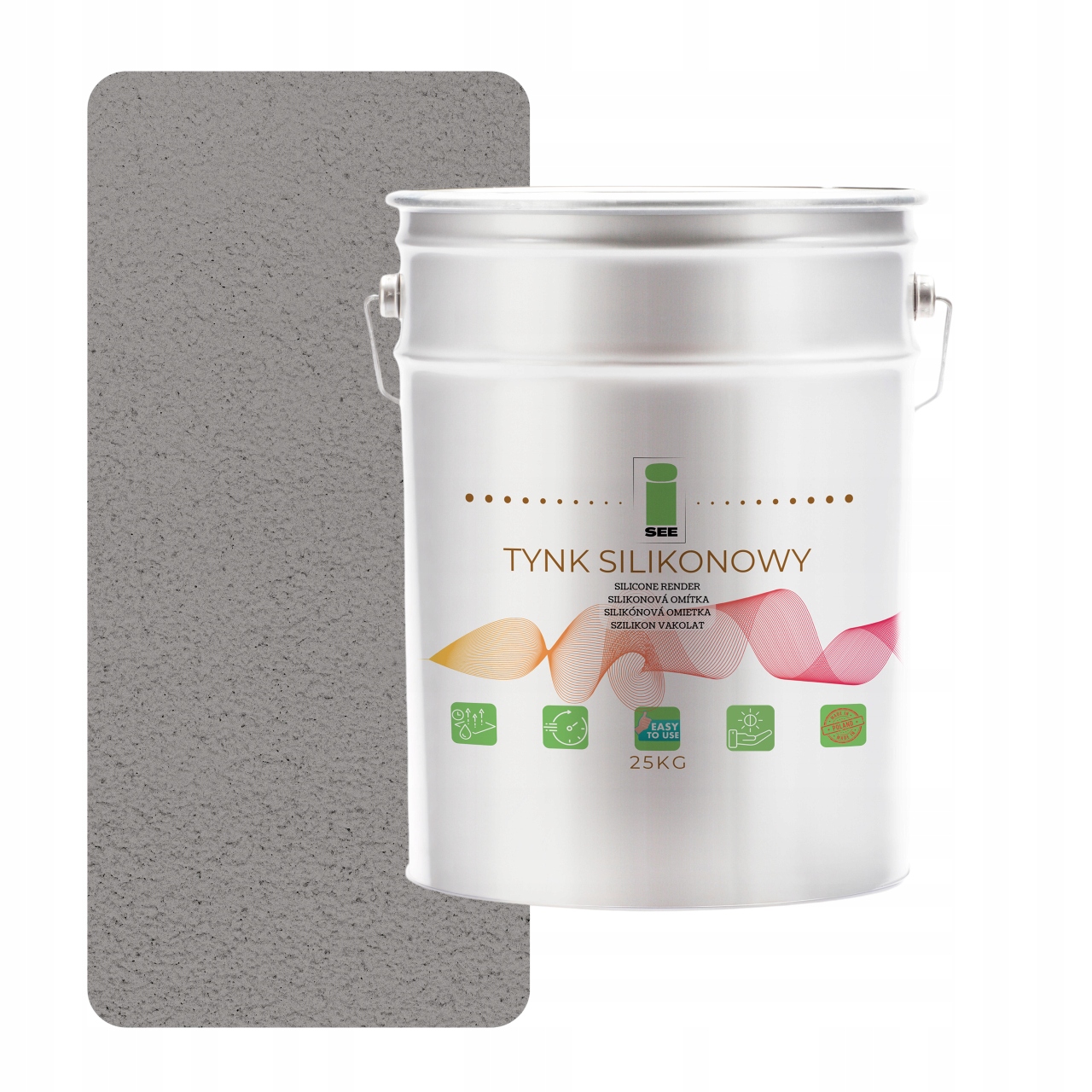 Vnější Silikonová Fasádní Omítka Šedá Tmavá 1.0 MM Premium 25 Kg