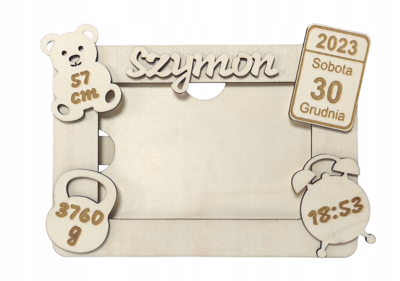 METRYCZKA DREWNIANA RAMKA NA ZDJĘCIE DZIECKA PREZENT CHRZEST GRAWER EAN (GTIN) 5902023221125