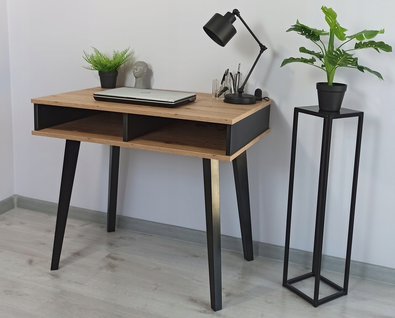 NOWOCZESNE BIURKO RUMBA II LOFT DĄB ARTISAN CZARNE Kod producenta 0089978556573