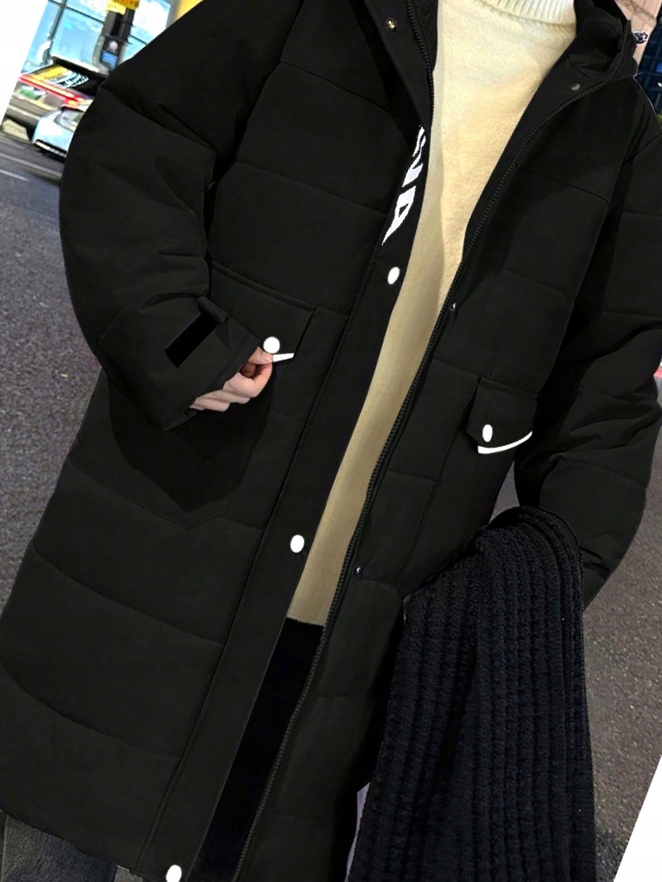 Pánská bunda s potiskem Černá Zimní kabát Xs