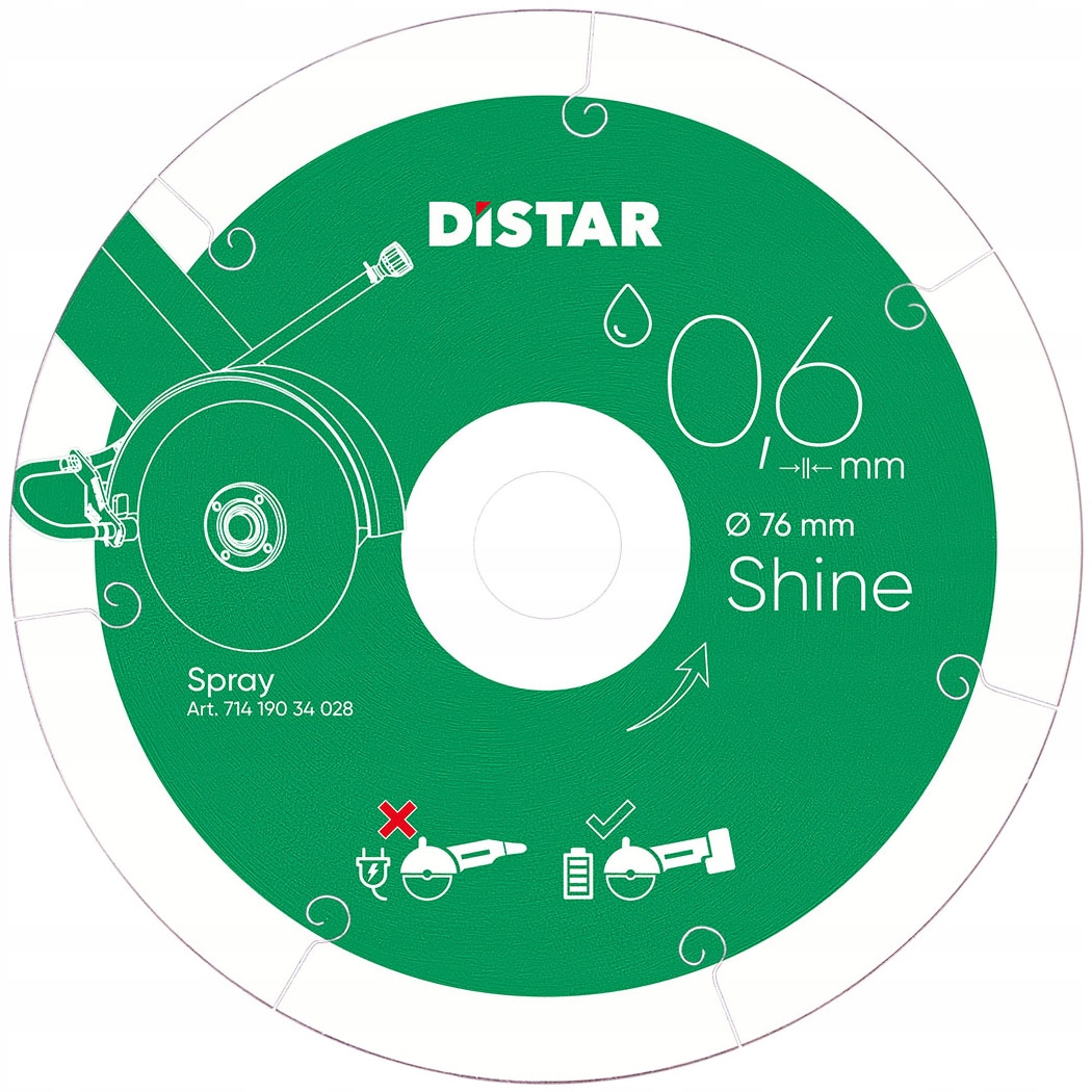 Distar Tarcza Diamentowa Tnąca Do Gresu Shine 76x0,6x6x10mm 1A1R