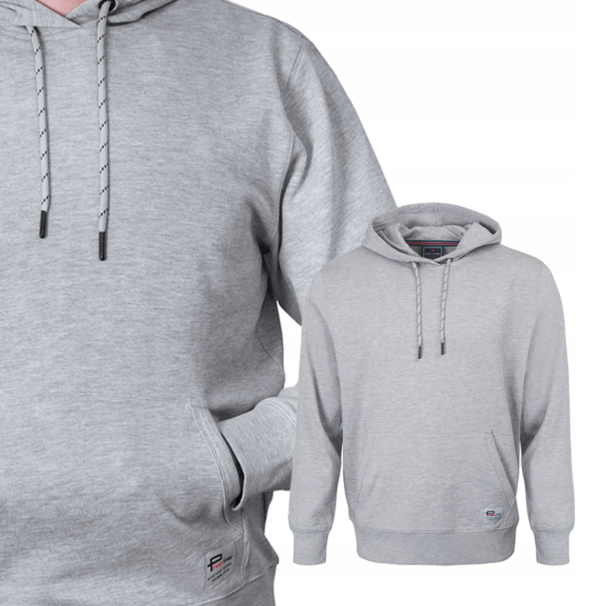 pánská mikina klokanka s kapucí Tepláková Nezateplená Šedá L Pako Jeans