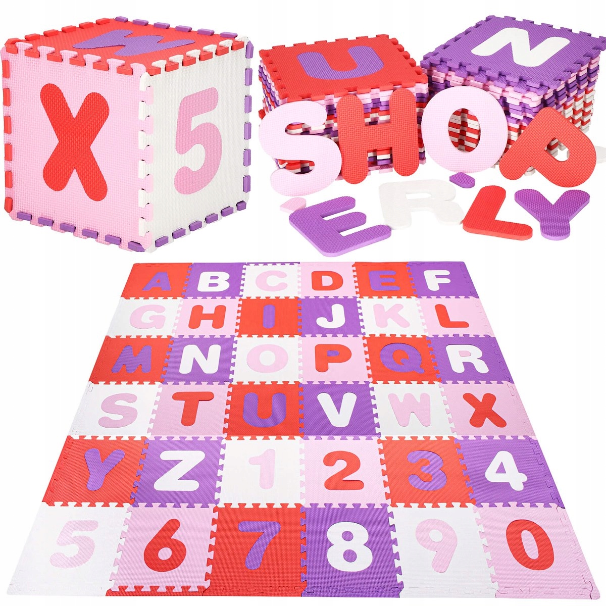 

Mata Piankowa Eva Puzzle 175X175CM Alfabet Cyfry
