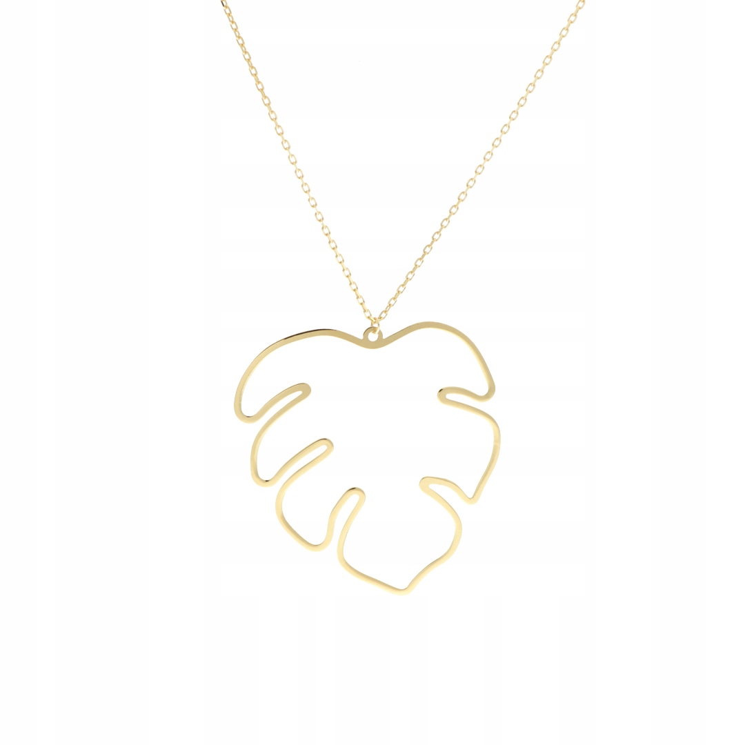 Náhrdelník list monstera stříbro pozlacený