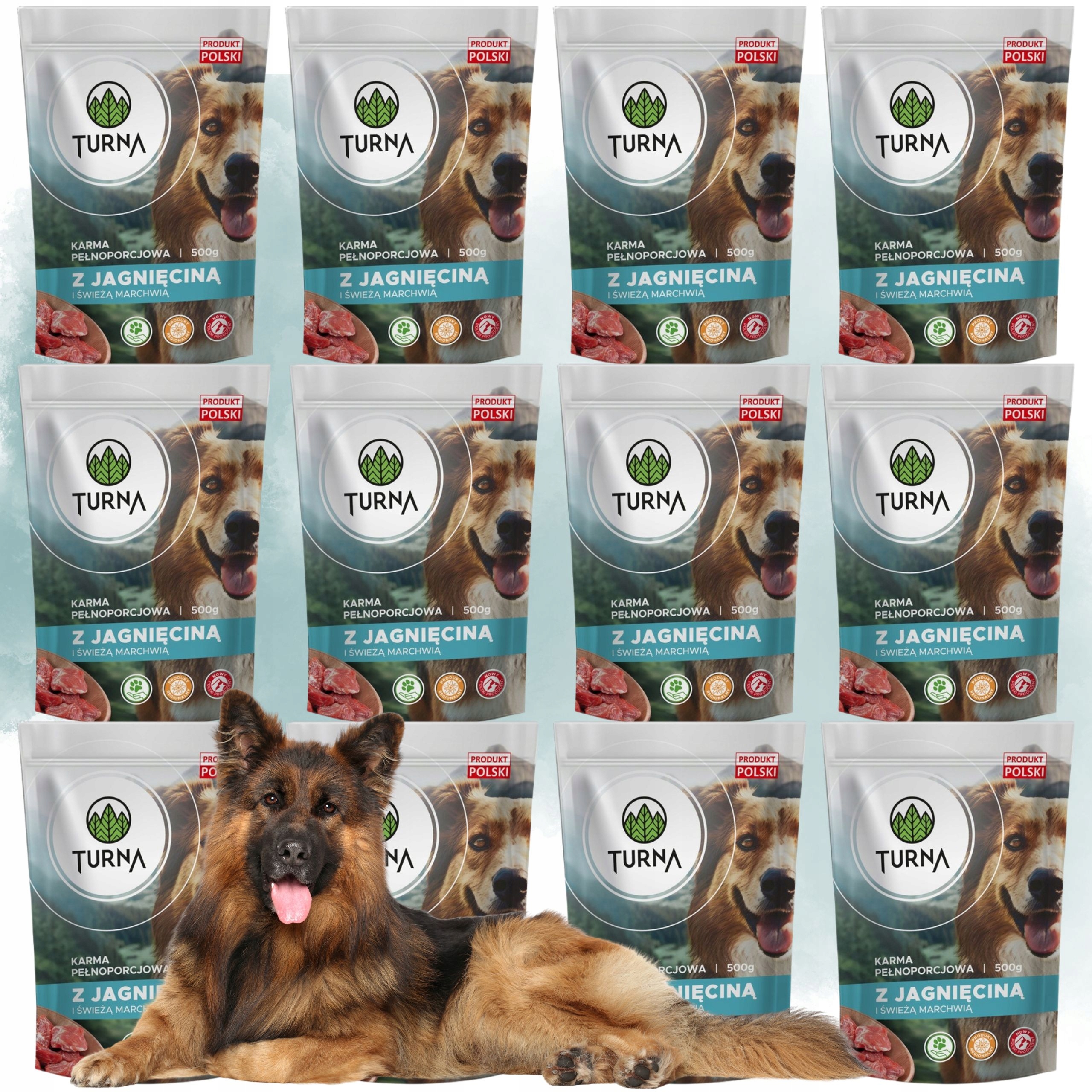 Levně Vlhké krmivo pro psy jehněčí Turna 500 g alergie psů přírodní složení krmiva