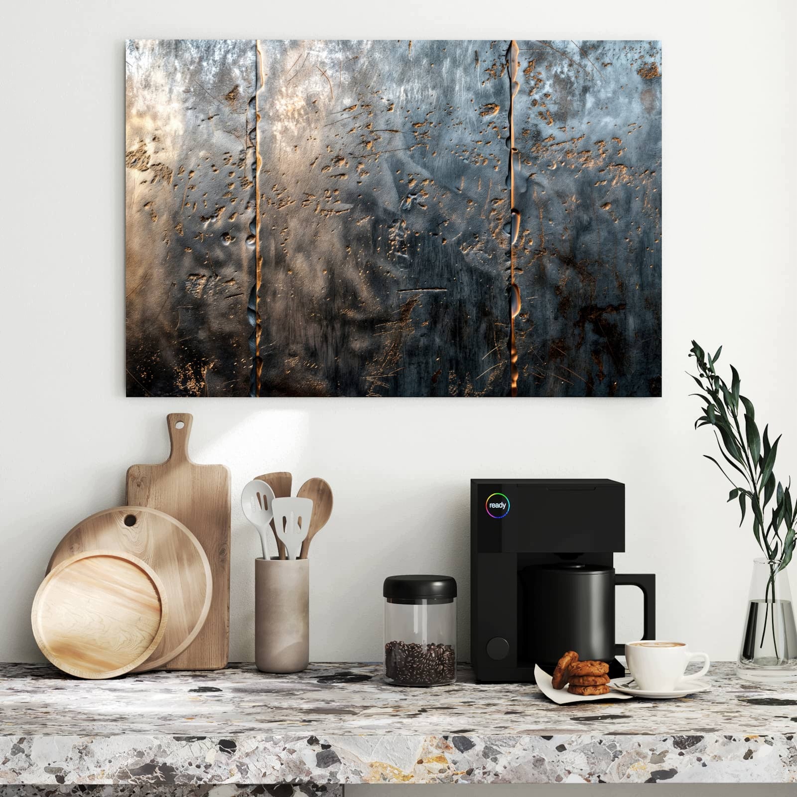 Magnetická tabule Textura kovu 90 × 60 cm