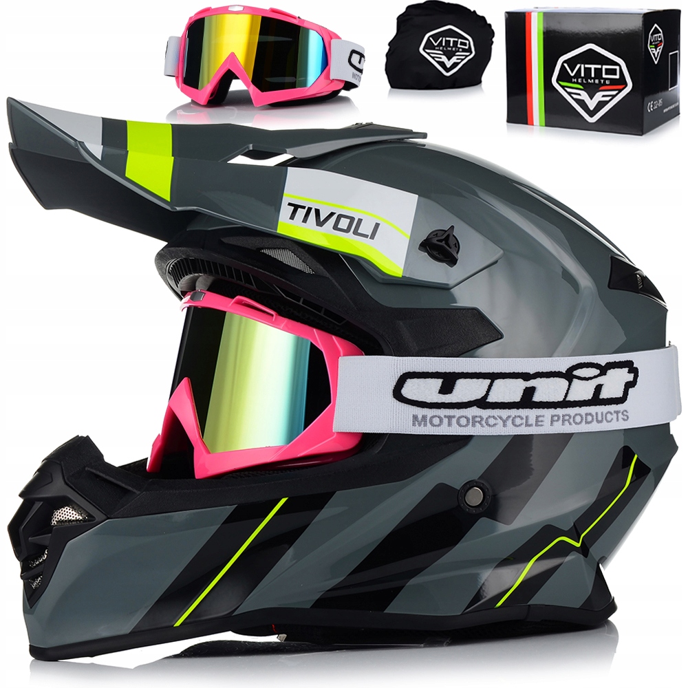 Motocyklová Prilba Vito Tivoli Nardo Okuliare Off-road Enduro Cross Štvorkolka