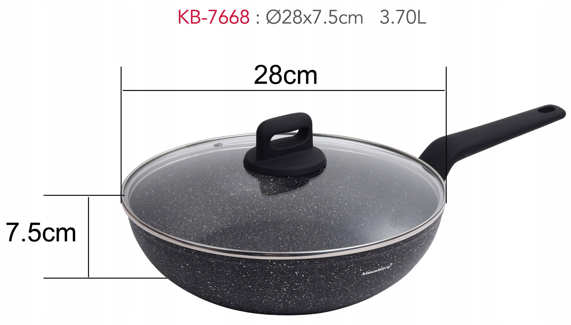 Wok Klausberg 28 cm Kolor czarny