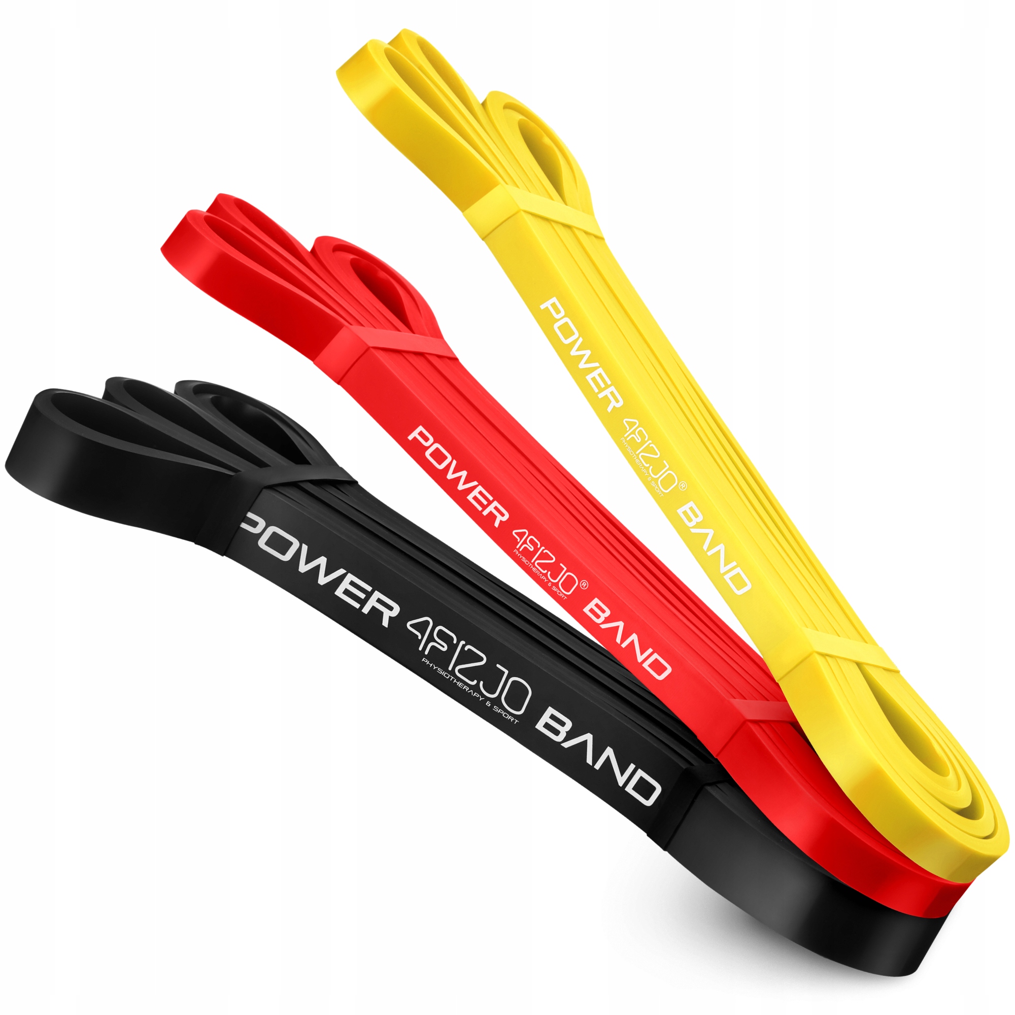 Rinkinys 3 treniruoklių gumų POWER BAND pasipriešinimo juostos treniruotėms FITNESUI 1-17kg