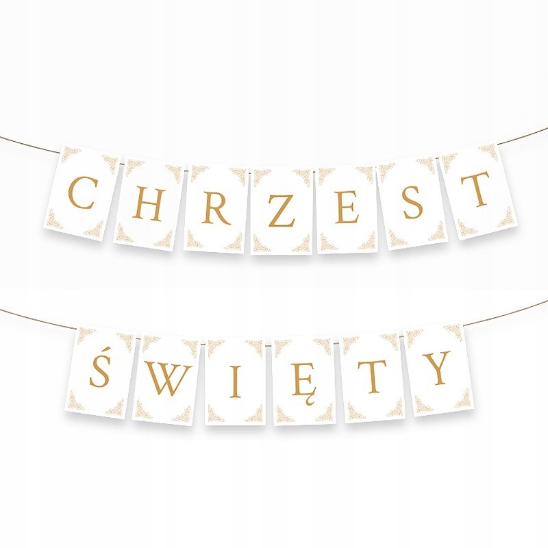 

Baner Chrzest Święty biało-złoty Duży Format