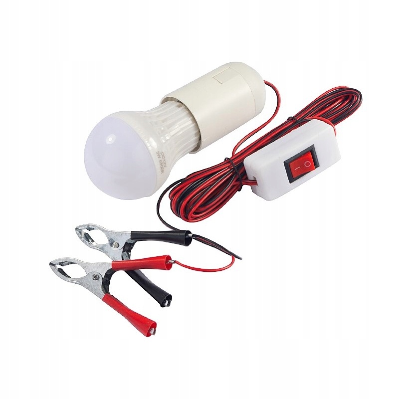 

Lampa Latarka Led 12V Z Krokodylkami Zaciskami