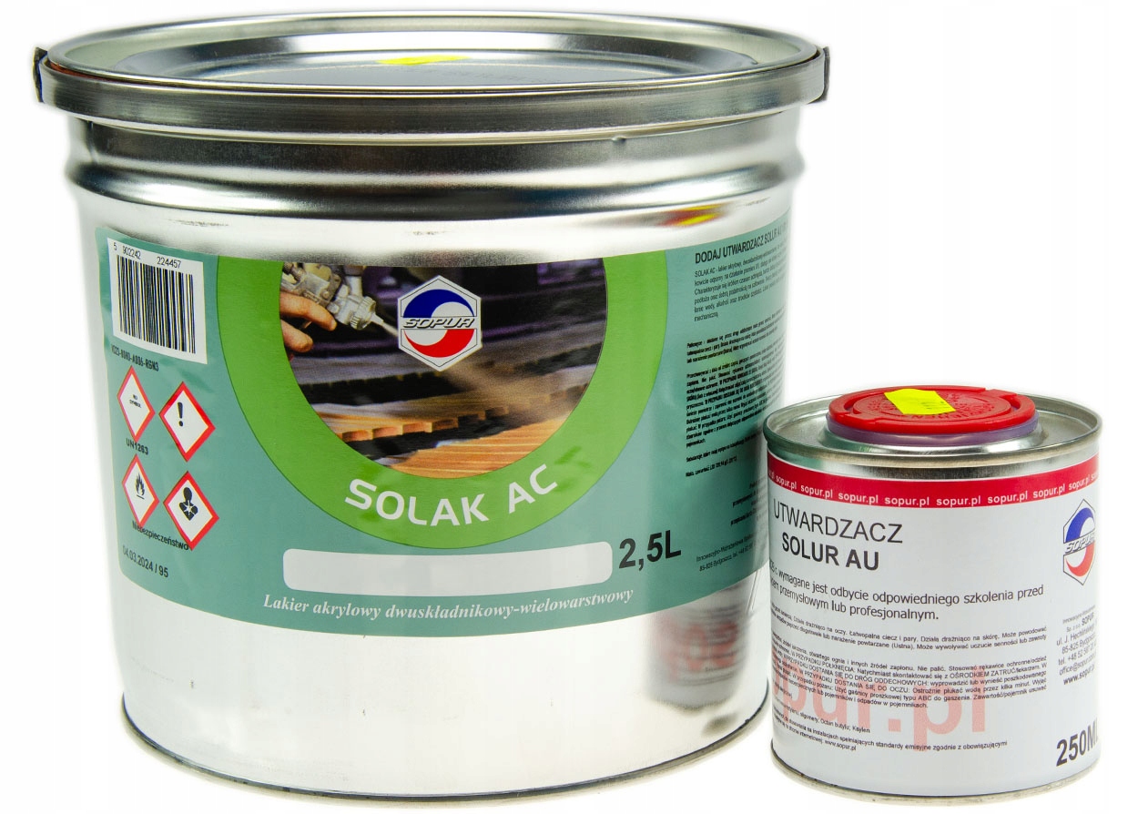 Dwuskładnikowy Lakier Akrylowy Do Drewna Mebli Blatów Drzwi Matowy Solak Ac