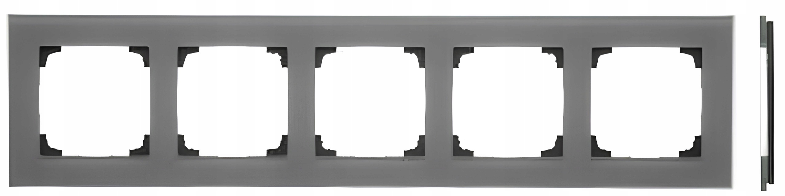 Simon 55 Rámček 5-hranný Päťnásobné sklo Mrazené sklo Nature Šedá