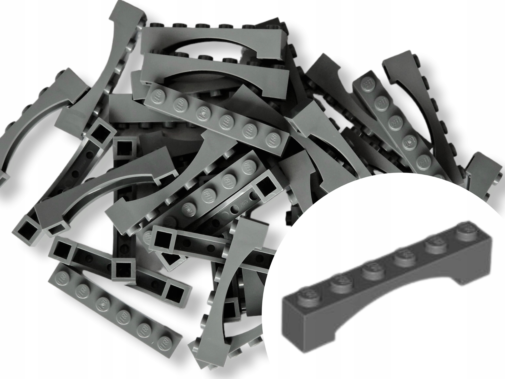 

Lego 92950 Brick Łuk Arch 1x6 Tdbg Szary 8 szt
