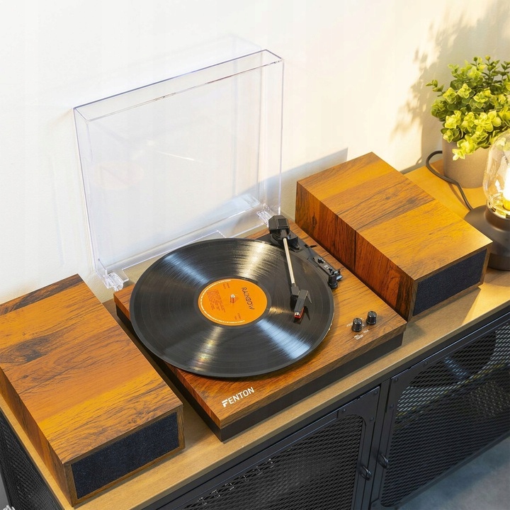 Gramofon bluetooth z głośnikami RCA+ winyl Kolor brązowy